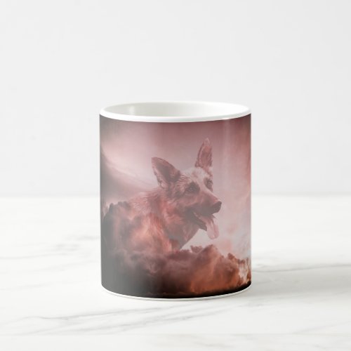 German Shepherd Dog Clouds Heaven Art Portrait GSD Coffee Mug