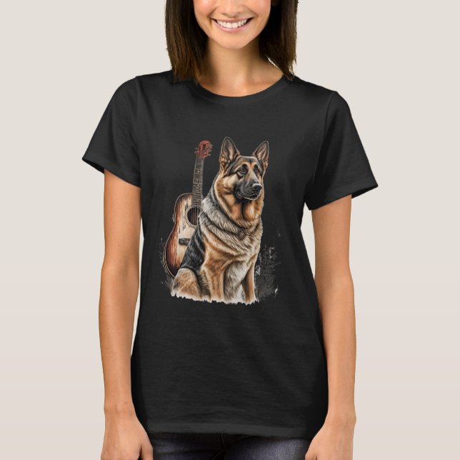 German shepherd Dog Country Music American Rodeo T-Shirt (Front)