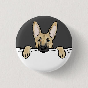German Shepherd Dog Cute Button