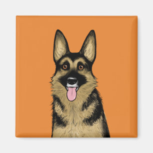 German Shepherd Dog   Cute Pet Lover's Art Magnet