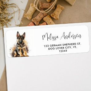 German Shepherd Dog Cute Puppy Return Address Label