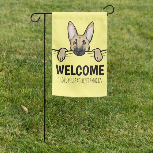 German Shepherd Dog Cute Welcome Custom Garden Flag