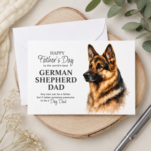 German Shepherd Dog Dad Father’s Day Holiday Card