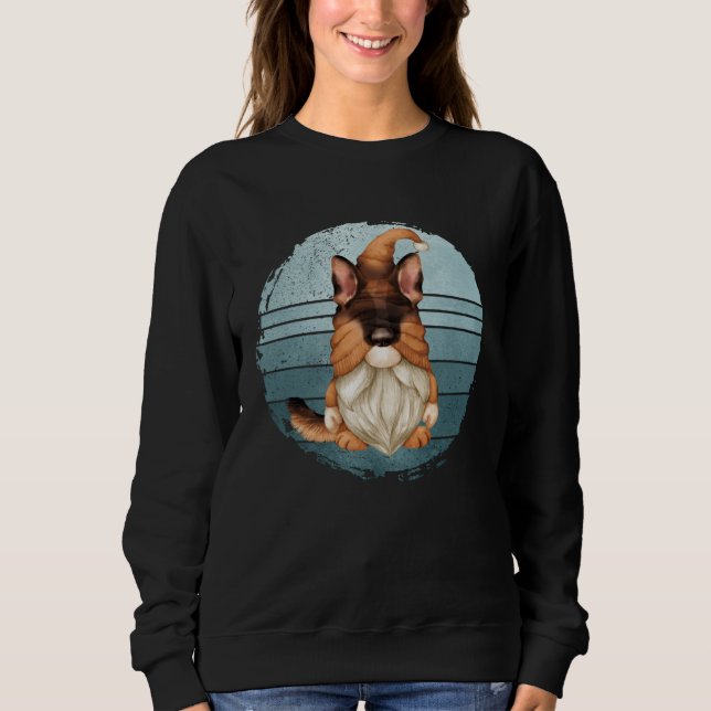 German Shepherd Dog Dad Gnome Graphic With Retro S Sweatshirt (Front)