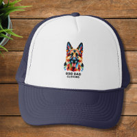 German Shepherd Dog Dad Personalized Low Poly Art