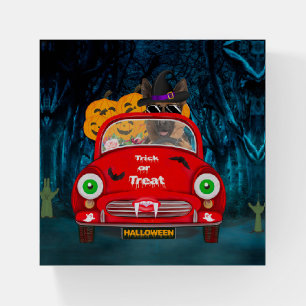German Shepherd Dog Driving Car Scary Halloween Paperweight