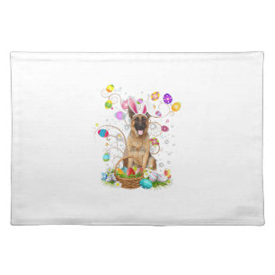 German Shepherd Dog Easter Egg Hunting Basket East Cloth Placemat
