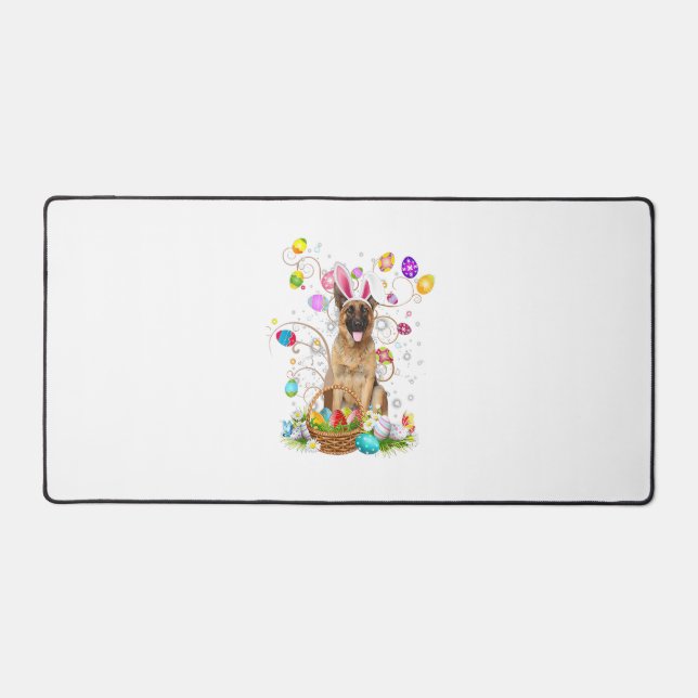German Shepherd Dog Easter Egg Hunting Basket East Desk Mat (Front)