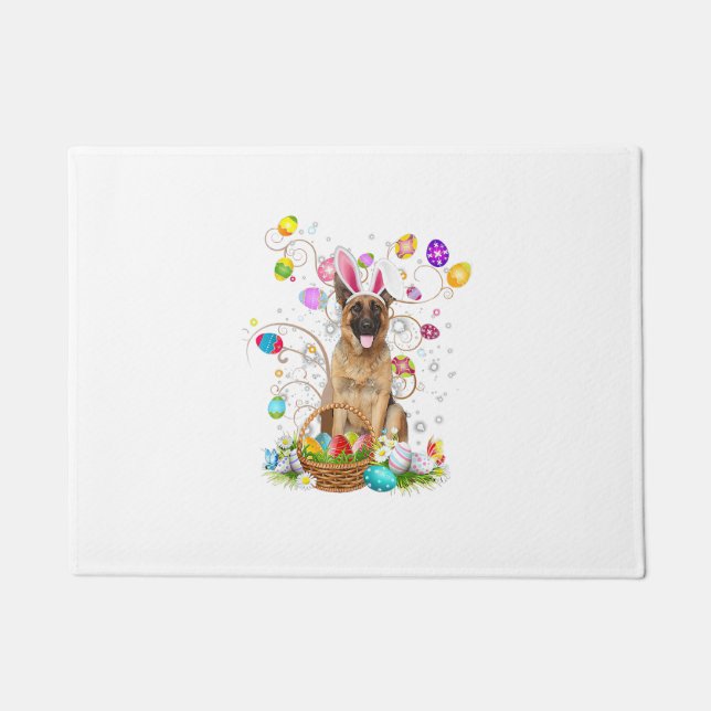 German Shepherd Dog Easter Egg Hunting Basket East Doormat (Front)