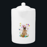 German Shepherd Dog Easter Egg Hunting Basket East Teapot<br><div class="desc">German Shepherd Dog Easter Egg Hunting Basket Easter Day T-Shirt</div>