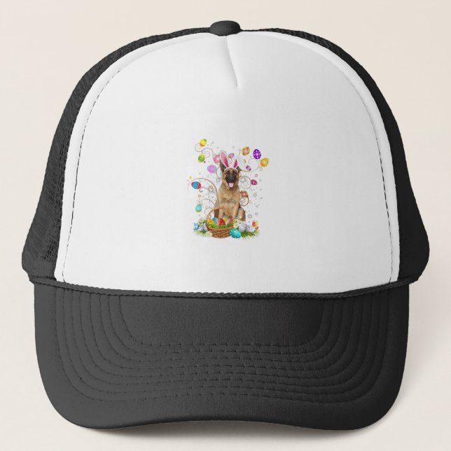 German Shepherd Dog Easter Egg Hunting Basket East Trucker Hat (Front)
