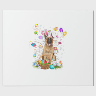 German Shepherd Dog Easter Egg Hunting Basket East Wrapping Paper