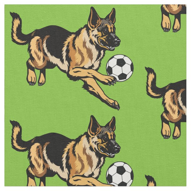 German Shepherd SittingDog Art Fabric Zazzle
