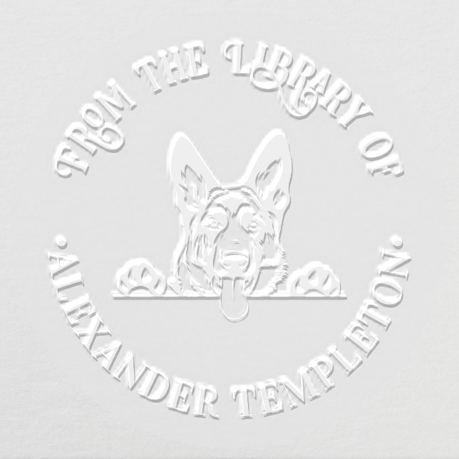 German Shepherd Dog Face #2 Library Book Name E Embosser (Design)