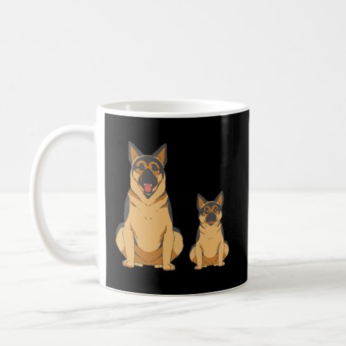 German Shepherd Dog Family Graphic for Men Women C Coffee Mug