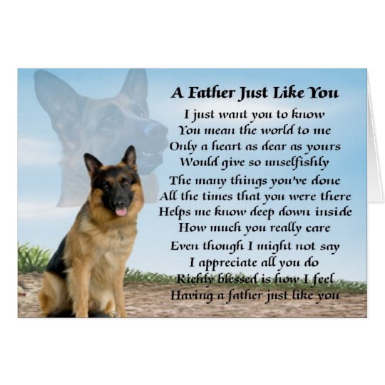 German Shepherd dog father poem Card | Zazzle.com