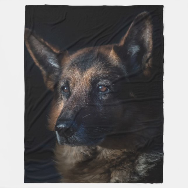 German shepherd dog fleece blanket (Front)