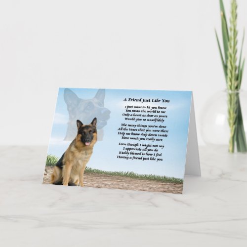 German Shepherd Dog Friend Poem Card