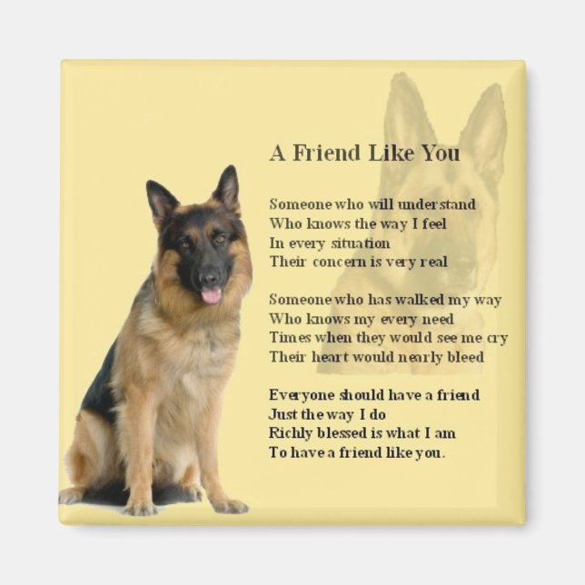 German Shepherd Dog  - Friend  Poem Magnet (Front)