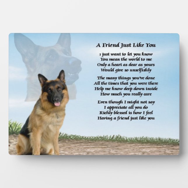 German Shepherd Dog Friend Poem Plaque (Front)