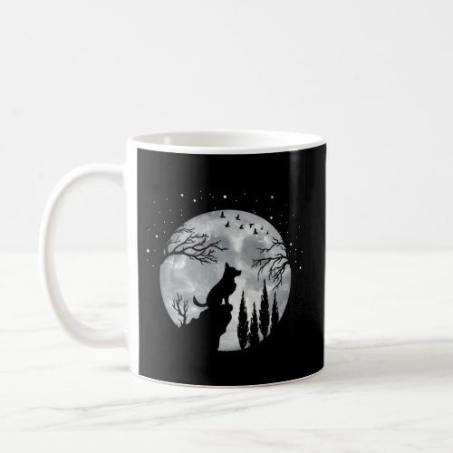 German Shepherd Dog Full Moon At Night German Shep Coffee Mug