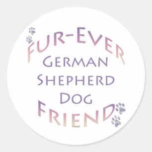 German Shepherd Dog Furever Classic Round Sticker