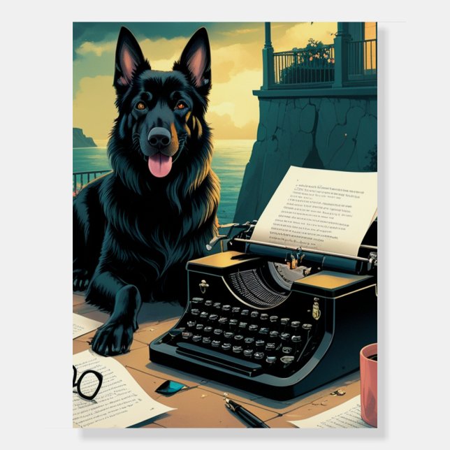 German Shepherd Dog gentleman vintage Foam Board (Front)