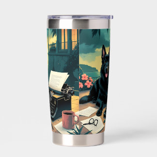 German Shepherd Dog gentleman vintage Insulated Tumbler
