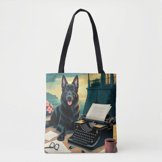 German Shepherd Dog gentleman vintage  Tote Bag (Front)