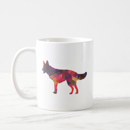 German Shepherd Dog Geometric Pattern Silhouette M Coffee Mug