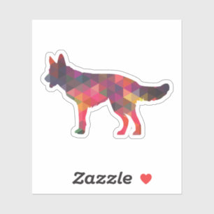 German Shepherd Dog Geometric Pattern Silhouette M Sticker