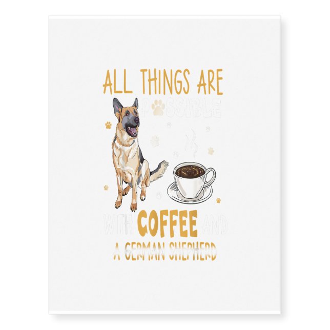 German Shepherd Dog Gift Temporary Tattoos (Front)