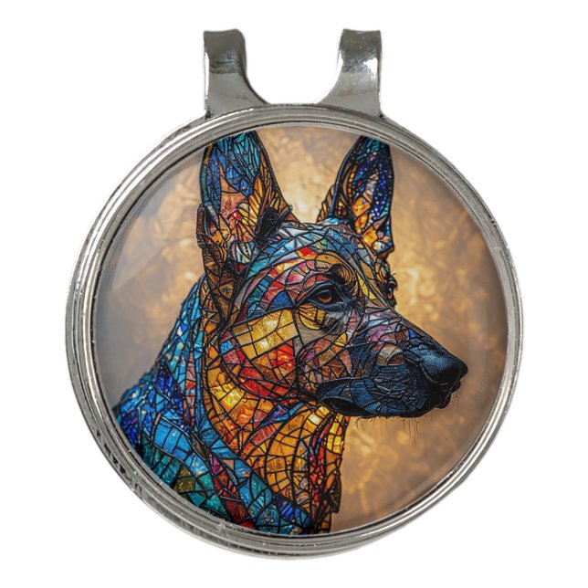 German Shepherd Dog Golf Hat Clip (Front)