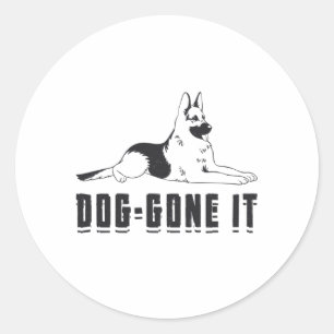 German Shepherd Dog-Gone It Dogs Animal Vintage Classic Round Sticker