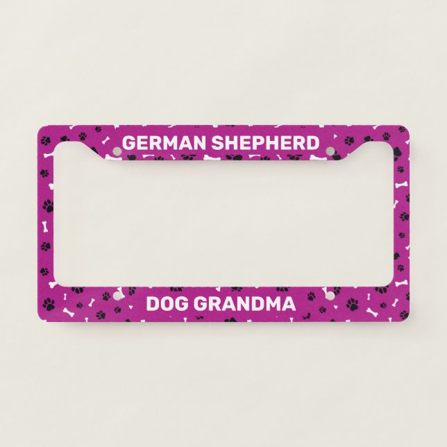 German Shepherd Dog Grandma License Plate Frame (Front)