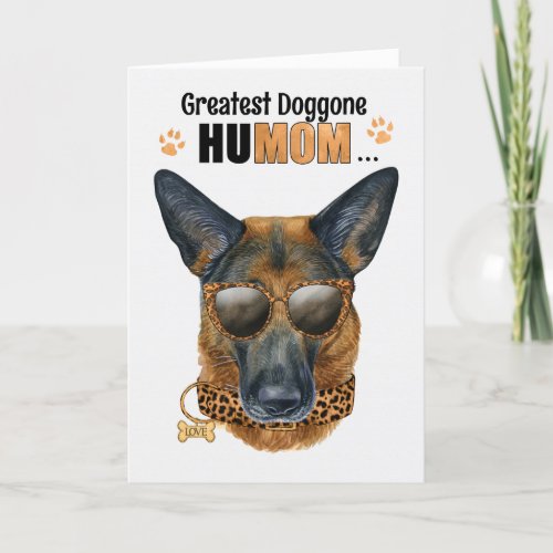 German Shepherd Dog Greatest HuMOM Mothers Day Holiday Card