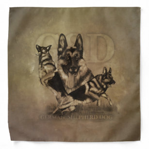 German Shepherd Dog - GSD Collage Bandana