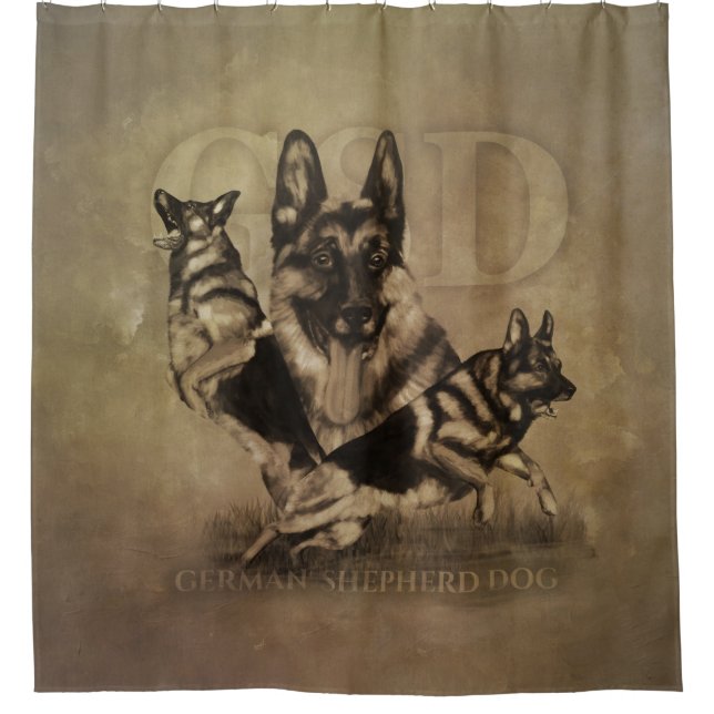 German Shepherd Dog - GSD Collage Shower Curtain (Front)