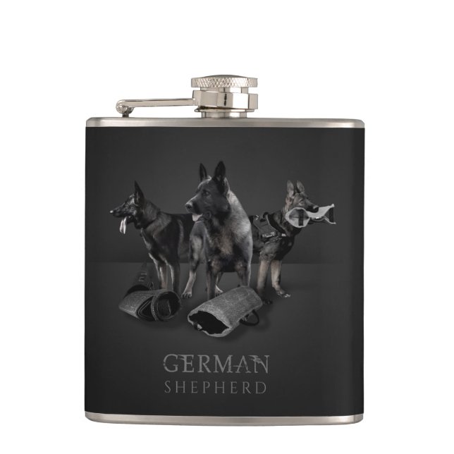 German Shepherd Dog  - GSD Flask (Front)