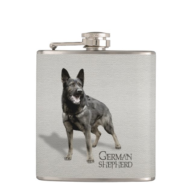 German Shepherd Dog  - GSD Hip Flask (Front)