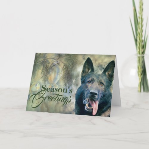 German Shepherd dog _ GSD Painting Holiday Card