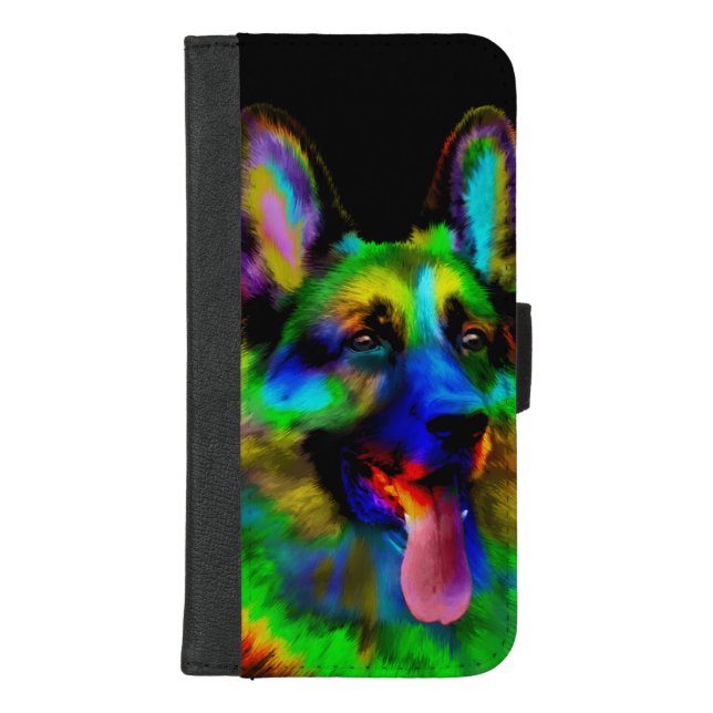German Shepherd dog - GSD Portrait iPhone Wallet Case (Front)