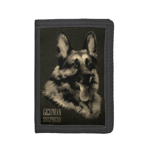 German Shepherd dog - GSD Portrait Tri-fold Wallet