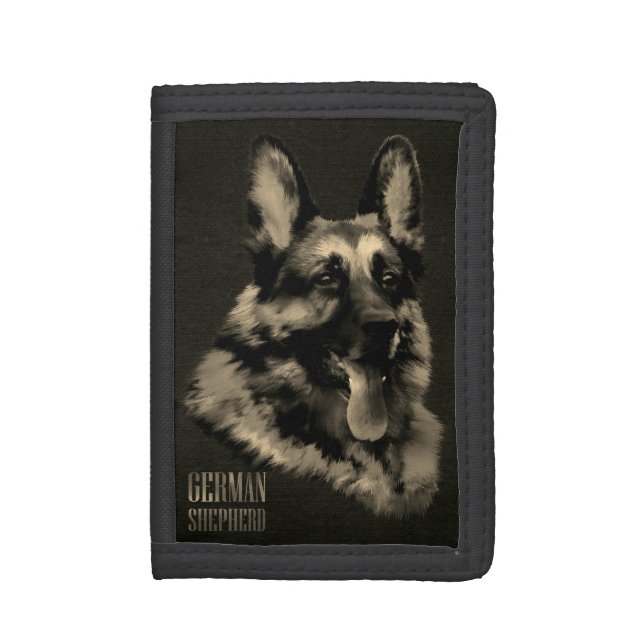 German Shepherd dog - GSD Portrait Trifold Wallet (Front Vertical)