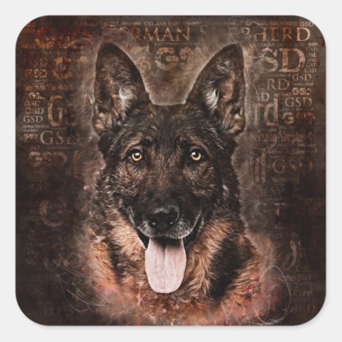 German Shepherd Dog _ GSD Square Sticker