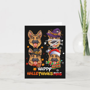 German Shepherd Dog Hallothanksmas Halloween Thank Card