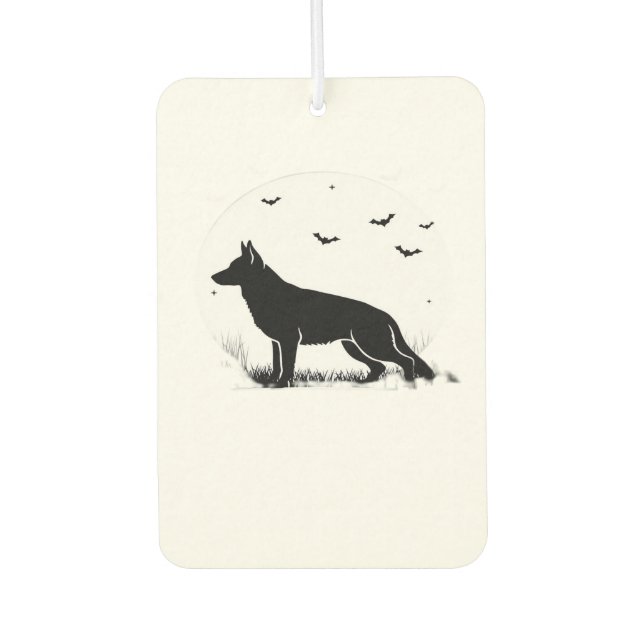 German Shepherd Dog � Halloween Moon Silhouette Cl Air Freshener (Front)