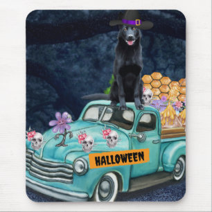 German Shepherd Dog Halloween Truck Scary Night Mouse Pad
