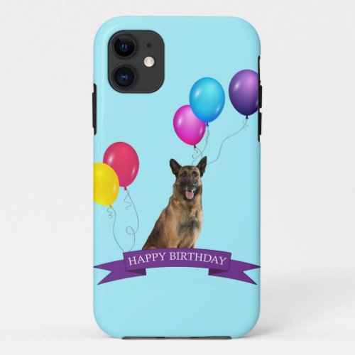 German Shepherd Dog Happy Birthday iPhone 11 Case