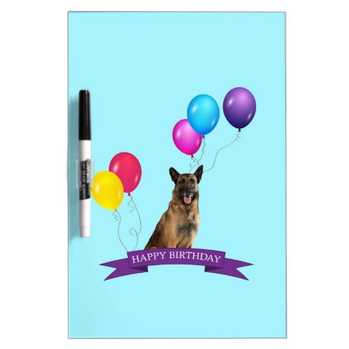 German Shepherd Dog Happy Birthday Dry_Erase Board